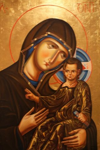 Icona greca della Madonna con bambino